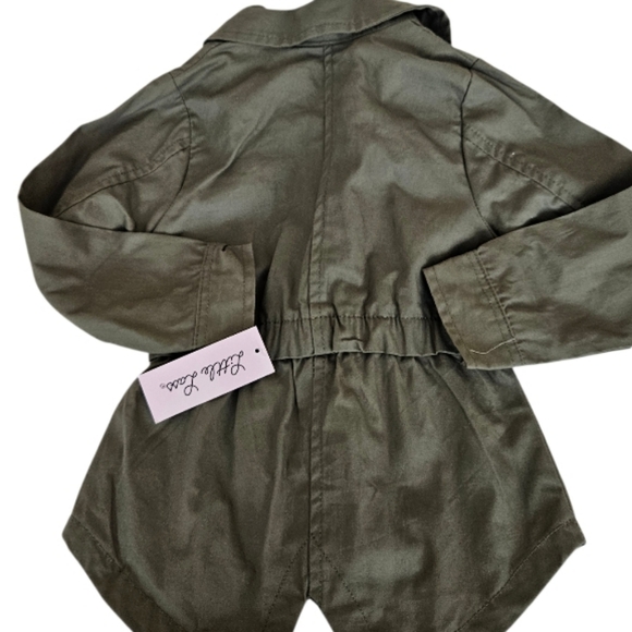 NWT Little Lass Olive Jacket with Coral Accents Girls 2T - Picture 2 of 4